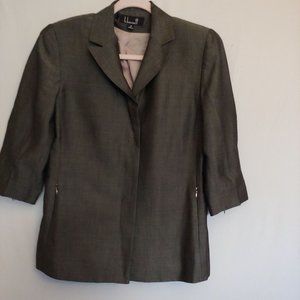 B. Bennett womens gray 3/4 length sleeve blazer with zip pockets size 2